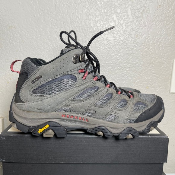 Merrell Moab 3 Mid Beluga Gray Suede Waterproof Hiking Boots Lace up Mens 12 US main image 11